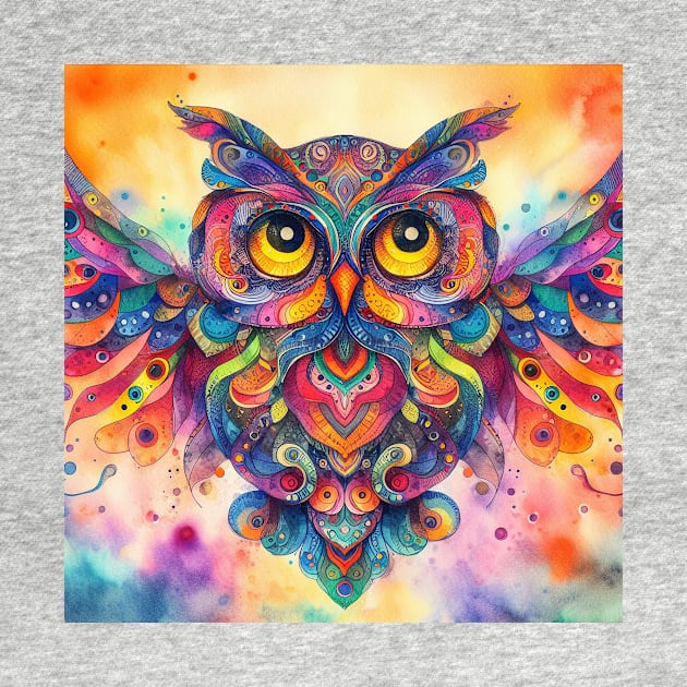 Abstract painting of a owl by WelshDesigns